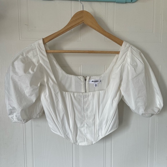MISSGUIDED White Puff-Sleeve Blouse - Picture 1 of 10